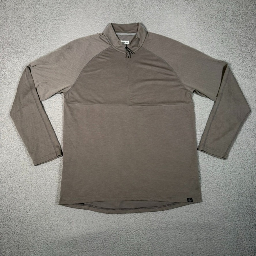 Prana Shirt Mens XL Gray Repeater 1/2 Zip Pullover Performance Outdoor Stretch